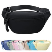 Mayoii Black Bumbag with 2 Zipper Pockets and Adjustable Belt