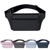 Mayoii Bumbag Waist Bag with 2 Zipper Pockets, B-Black