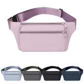 Mayoii Bumbag for Ladies and Men, Adjustable Waist Bag, 2-Zip Pockets, Lightweight, B-purple