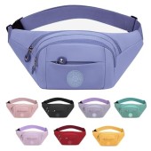 Mayoii bumbag for women and men, adjustable belt, 2 zip pockets, lightweight waist bag, C-Blue