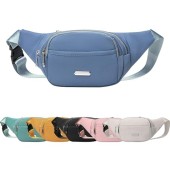 Mayoii D-Blue Bumbag with 2 Zipper Pockets and Adjustable Belt