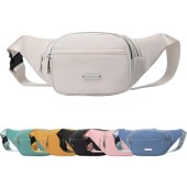 Mayoii bumbag with 2 zip pockets, adjustable belt, D-white