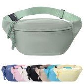 Mayoii Green Bumbag with Adjustable Belt and 2 Zipper Pockets