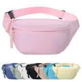 Mayoii Pink Bumbag with 2 Zipper Pockets and Adjustable Belt