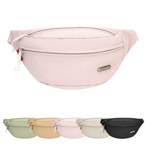 Mayoii Lightweight Bum Bag, Water-Resistant Waist Pack, A-Pink, One Size