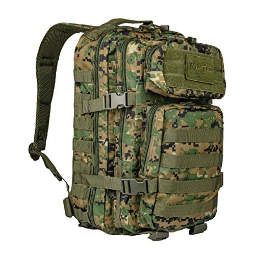 Mil-Tec USA Assault Pack Backpack, Small, Digital Woodland, 20L