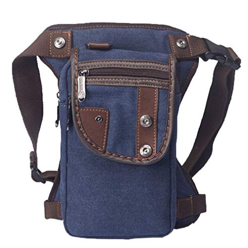 Xieben deep blue motorcycle leg bag canvas waist pack