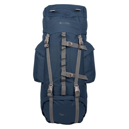 Mountain Warehouse Tor 65L spacious rucksack with ladderlock back, dark blue