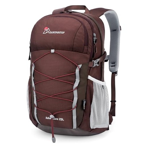 MOUNTAINTOP 25L Hiking Backpack, Lightweight Daypack, Vermilion