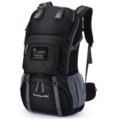 MOUNTAINTOP 40L Water-Resistant Hiking Backpack, Black