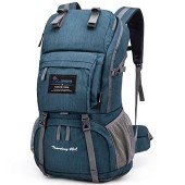 MOUNTAINTOP 40L Water-Resistant Hiking Backpack, Blue Smoke