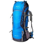 MOUNTAINTOP 80L Blue Hiking Backpack with Rain Cover