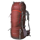 MOUNTAINTOP 80L Hiking Backpack with Rain Cover, Maroon