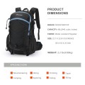 MOUNTAINTOP 40L Hiking Backpack, Water-Resistant Trekking Rucksack, 55 x 35 x 25 cm, 40l-black Blue