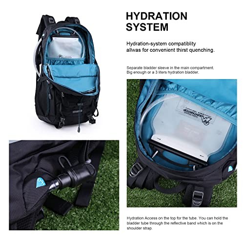 MOUNTAINTOP 40L Hiking Backpack, Water-Resistant Trekking Rucksack, 55 x 35 x 25 cm, 40l-black Blue-4