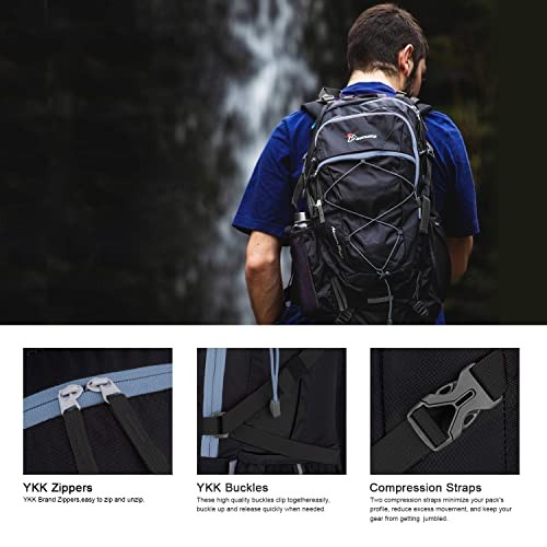MOUNTAINTOP 40L Hiking Backpack, Water-Resistant Trekking Rucksack, 55 x 35 x 25 cm, 40l-black Blue-7