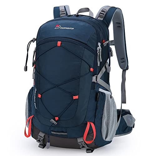 MOUNTAINTOP 40L Hiking Backpack, Blue Orange, 55 x 35 x 25 cm