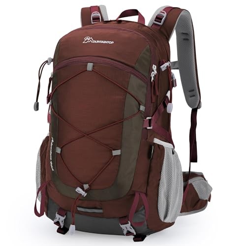 MOUNTAINTOP 40L Hiking Backpack, Pomegranate Red