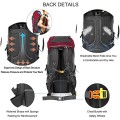 NACATIN 60L Hiking Backpack Rucksack, Red