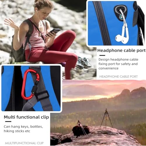 Nircho 40L Hiking Backpack, Lightweight Breathable Trekking Rucksack, Blue-4