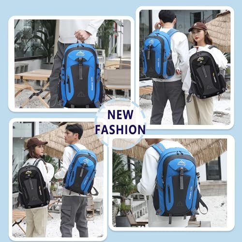 Nircho 40L Hiking Backpack, Lightweight Breathable Trekking Rucksack, Blue-6