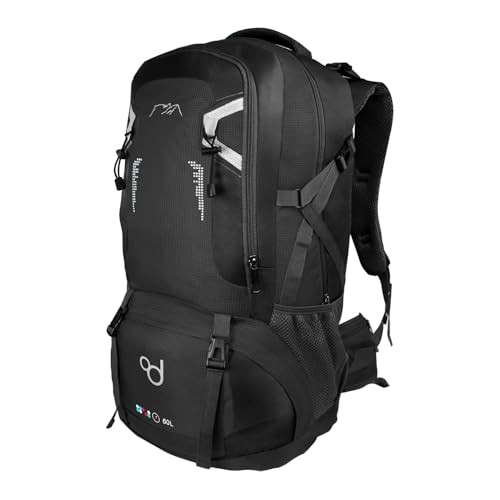 OcioDual 60L Hiking Backpack, Trekking Backpack, Black