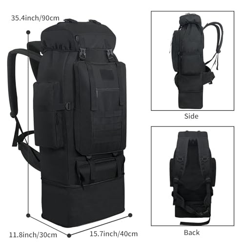 Ogetok 100L Hiking Backpack Rucksack, Black-1