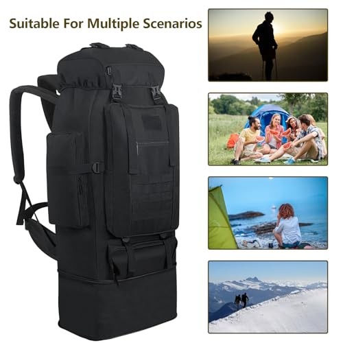 Ogetok 100L Hiking Backpack Rucksack, Black-5