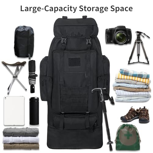 Ogetok 100L Hiking Backpack Rucksack, Black-6