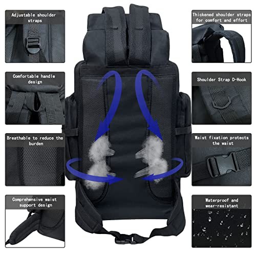 Ogetok 80L Hiking Backpack, Black-80L Camping Rucksack-2