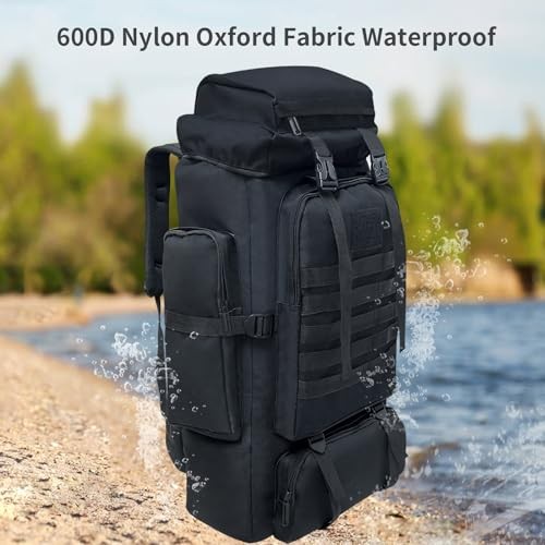 Ogetok 80L Hiking Backpack, Black-80L Camping Rucksack-3