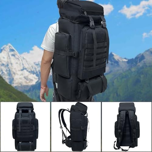 Ogetok 80L Hiking Backpack, Black-80L Camping Rucksack-5
