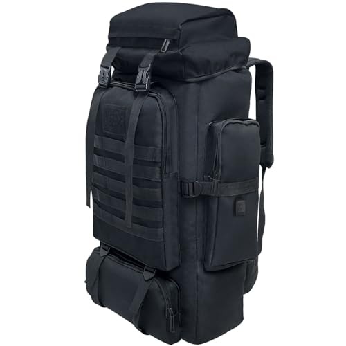 Ogetok 80L Hiking Backpack with USB Port, Black