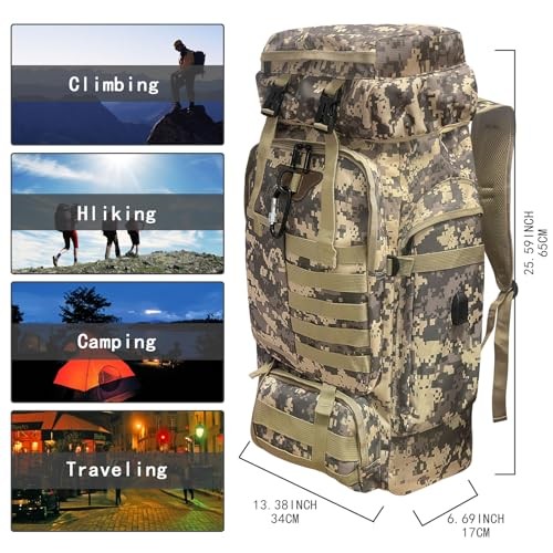 Ogetok 80L Hiking Backpack, Camping Rucksack, Black-1