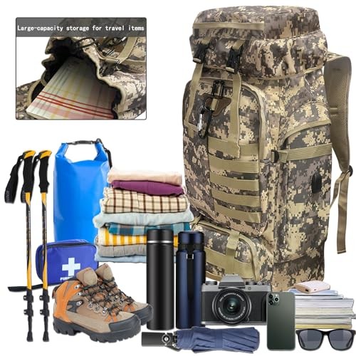 Ogetok 80L Hiking Backpack, Camping Rucksack, Black-6
