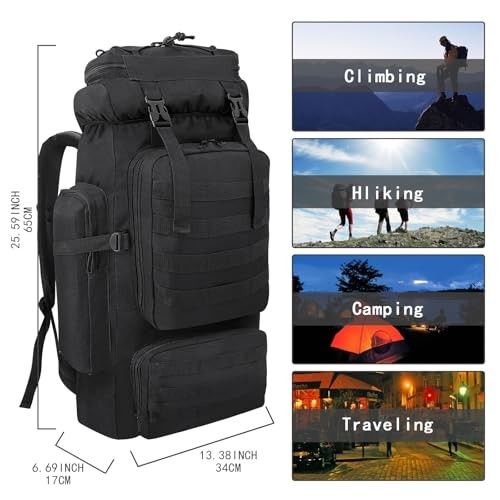 Ogetok 80L Hiking Backpack, Black-1
