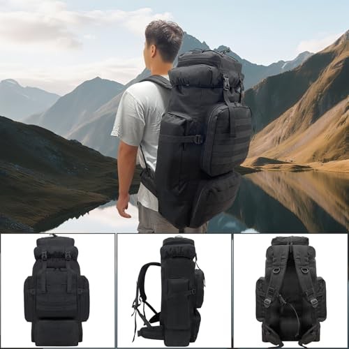 Ogetok 80L Hiking Backpack, Black-5