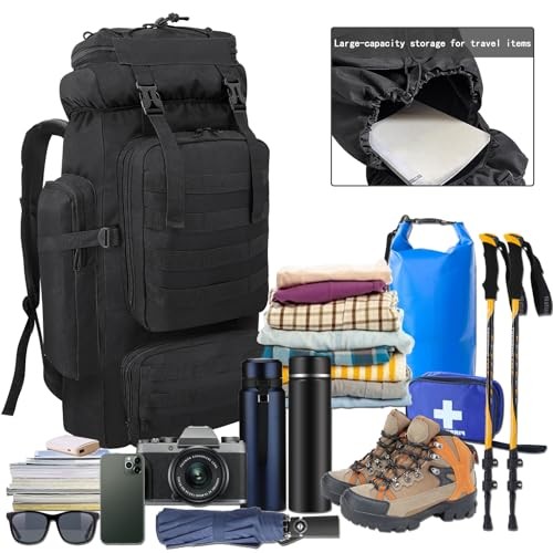 Ogetok 80L Hiking Backpack, Black-6