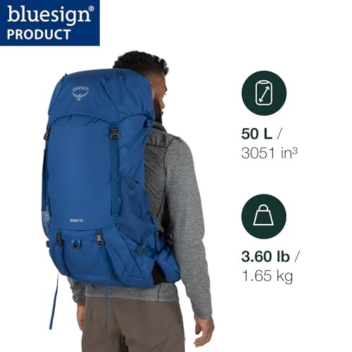 Osprey Rook 50L Men's Backpack, Dark Charcoal/Silver Lining, O/S-1