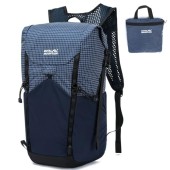 POWER KING 25L Lightweight Foldable Hiking Backpack, Plaid Blue
