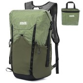 POWER KING Lightweight Foldable Hiking Backpack 25L, Plaid Green
