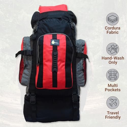 SiXsigma Sports 120L Extra Large Travel and Camping Backpack, Red-3