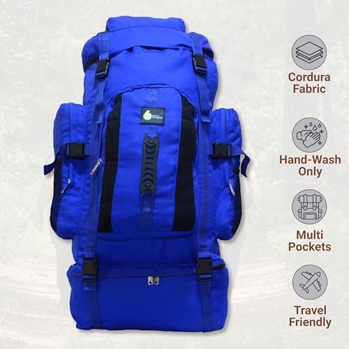 SiXsigma Sports 120L Extra Large Travel Camping Backpack, Navy/ Blue-3