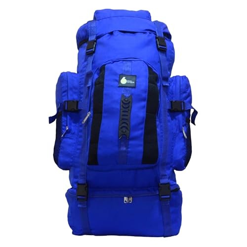 SiXsigma Sports 120L Extra Large Travel Camping Backpack, Navy/ Blue
