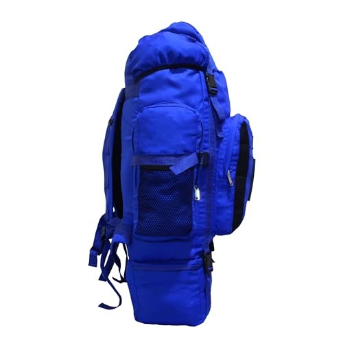 SiXsigma Sports 120L Extra Large Travel Camping Backpack, Navy/ Blue-8