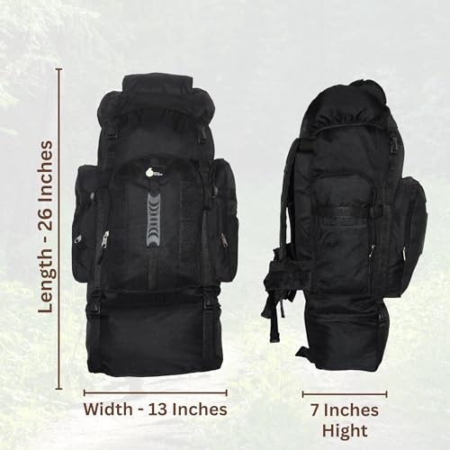 SiXsigma Sports 120L Extra Large Travel and Camping Backpack, Black-1