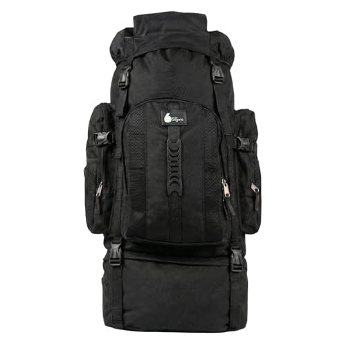 SiXsigma Sports 120L Extra Large Travel and Camping Backpack, Black