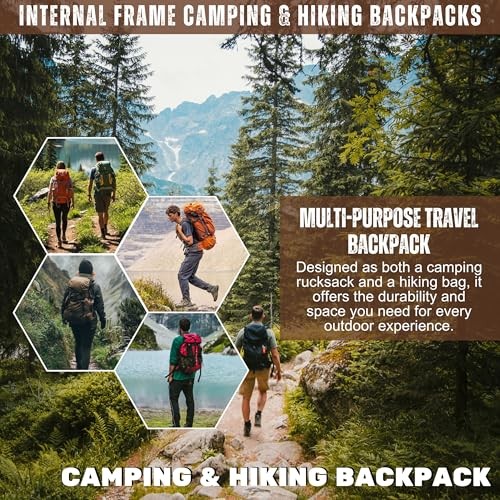 SiXsigma Sports 120L Extra Large Travel and Camping Backpack, Black-6