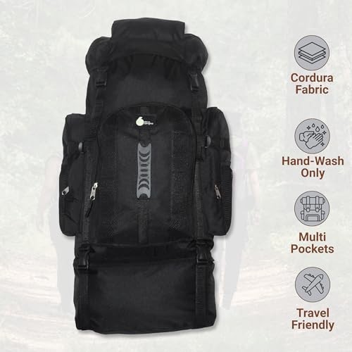 SiXsigma Sports 120L Extra Large Travel and Camping Backpack, Black-8