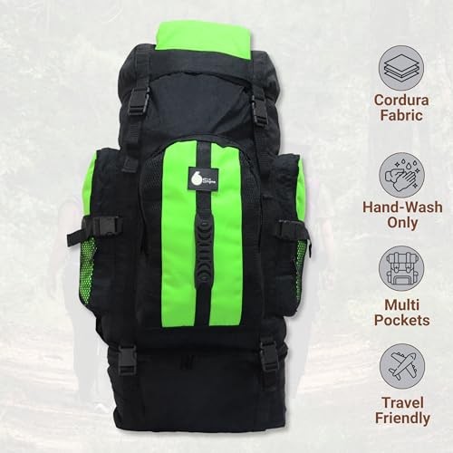 SiXsigma Sports 120L Extra Large Travel and Camping Backpack, Green/Grey-3